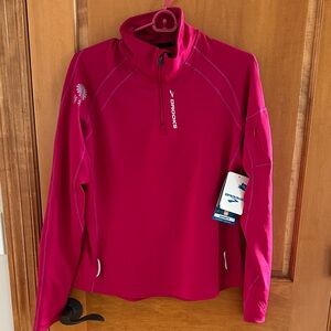 Brooks Infinity Fuchsia Quarter-Zip Pullover Large NWT